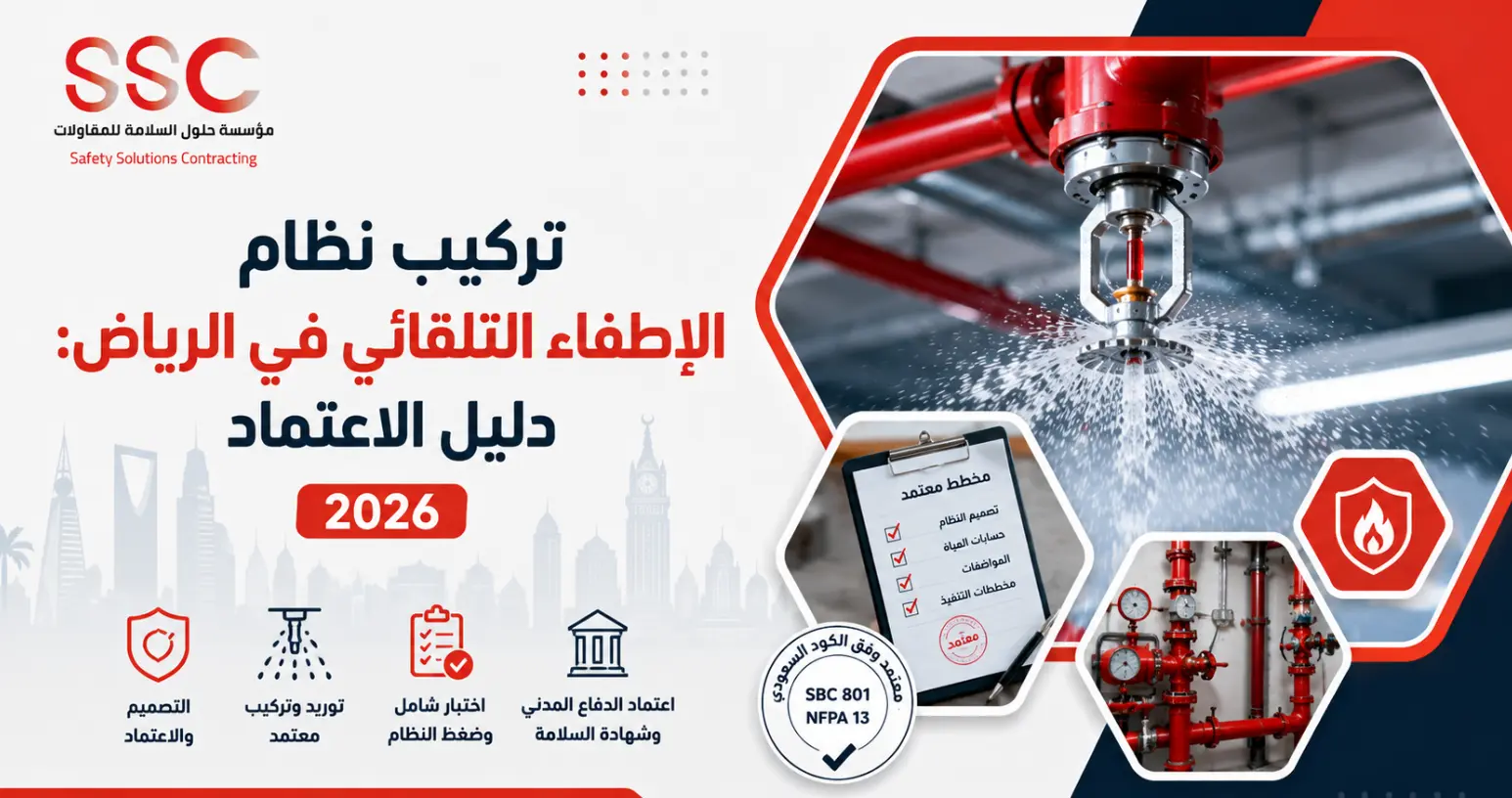 تركيب نظام الإطفاء التلقائي في الرياض: دليل الاعتماد 2026